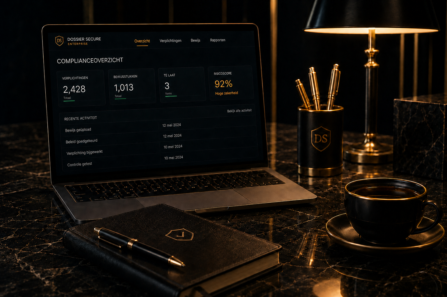 Dossier Secure Enterprise-werkplek met het product zichtbaar op een laptop