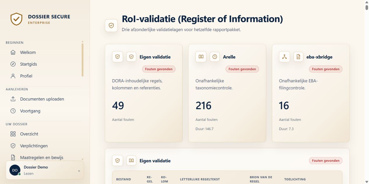 RoI validation live product screen